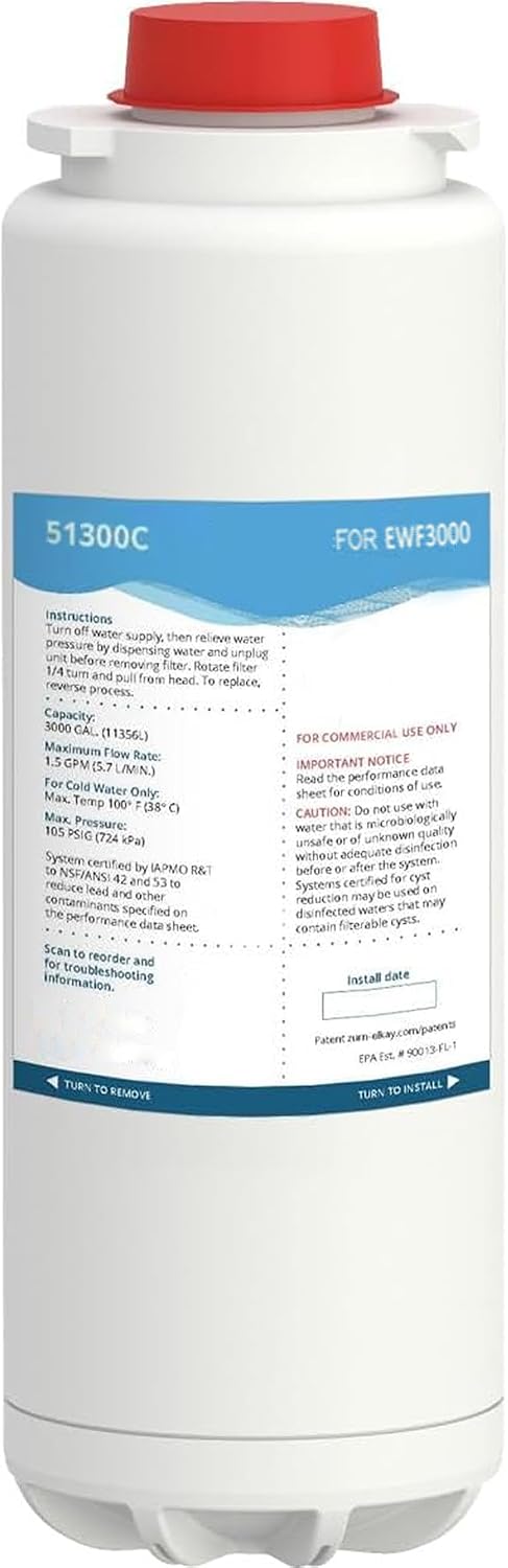 Replacement for Elkay 51300C WaterSentry Plus Filter, 1-Pack Compatible replacement water filter for Elkay 51300C, single cartridge
